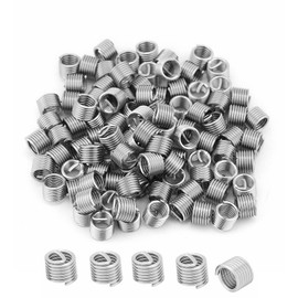 50PCS Helicoil Thread Repair Kits, M6 x 1.0 x 1.5D 304 Stainless Steel Wire Thread Inserts, M6 x 1.0 Helicoil Type Bolt Thread Repair Sleeve Assortment Set, Stripped Screw Hole Repair