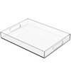 HLF-ho Serving Tray 16"x12" Acrylic Serving Trays with Handle Clear