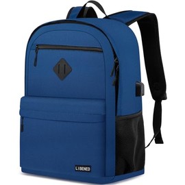 LIBENED School Backpack for Teen Boys & College Students - USB Charging 15.6 Inch Large Water Resistant Anti-Theft Laptop Bookbag | High School & College Computer Backpack, Blue