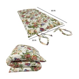 Danfuton Floor Rolling Futon Mattress, Sleep Cotton Shikifuton Mat 3x30x80 Big Rose