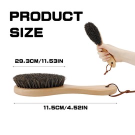 FERCAISH Clothes Brush Horsehair Shoe Brush Polishing Brush Horsehair Brushes Shoe Cleaning Brushes Natural Horse Hair Brush with Wooden Handle for Garments Boots Car Seats Bags Sofas