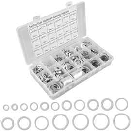 540 Pieces Aluminium Sealing Ring Assortment, Aluminium Washers, Sealing Gaskets, Flat Seal Set with Assortment Box, M6 M8 M10 M12 M14 M16 M18 M20 M22 M24 (18 Sizes)