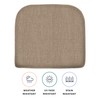 Honeycomb Indoor/Outdoor Textured Solid Birch Tan Rounded Seat Cushion: Recycled