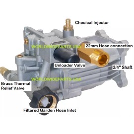 himore 3000 PSI, Pressure Washer Pump for Generac 1456, 1456-0, 1460, 1460-0, 1587-0