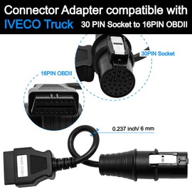 Goliton OBD2 Female 16-Pin Cable to 30-Pin Male Compatible with Iveco 30-Pin OBDII Diagnostic Scanner