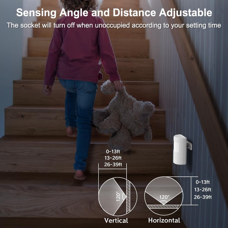 Infrared Motion Sensor with Radio Sockets, ASOFTY Wireless Motion Sensor