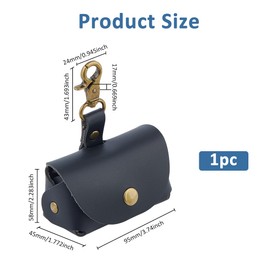 SUPERFINDINGS Black Dog Ring Carrier PU Leather Wedding Ring Cushion Box Pet Ring Carrier Dog Collar Wedding Ring Bag Wedding Ring Holder Bag with Clasps