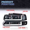 PIT66 LED DRL Headlight Assembly Compatible with Chevy Silverado 1999
