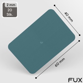 FUX Pack of 20 Plastic Spacers, 60 x 40 x 2 mm, Glazing Blocks, Underlay Plates, Plastic Plates, Adjustment Plates, Window Wedges (Thickness: 2 mm)