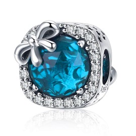 MUERDOU S925 Sterling Silver Birthstone Charm Fit Charms Bracelets and Necklaces Birthday Gifts for Woman Girl