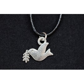 Miniblings Dove of Peace Flat Chain Necklace Pendant World Peace Peace Leather