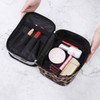 Double Layer Cosmetic Bag PVC Leopard Print Design Portable Large