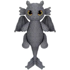 Lucydigla Crochet Kit for Beginners, Amigurumi Crocheting Animals Kits for Adults and Kids with Step-by-Step Video Tutorials, Crochet Starter Kit with Yarns, Hook, Accessories, Jumbo Black Dragon