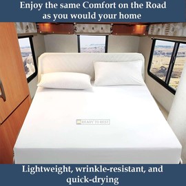 Eastern King Sheets (76 x 80) - White Solid, 4 Piece Camper Sheet Set, 100% Egyption Cotton, 8 Inch Deep Pocket Fitted Sheet with Elastic All Around, Soft & Luxurious, Hotel Quality Sheets