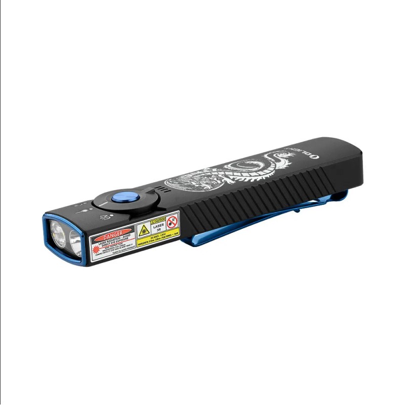 Olight Arkfeld Pro Dragon CW Flat EDC Flashlight, LED Light/UV/Green