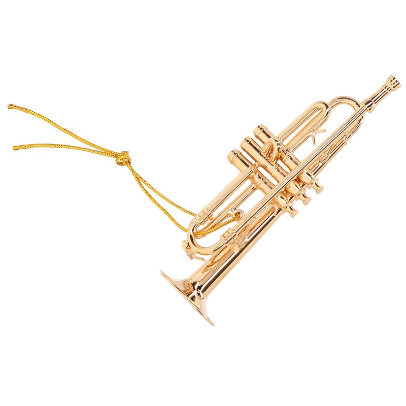 Trumpet Model Ornaments Exquisite Brass Miniature Instrument Desktop Decoration Gold