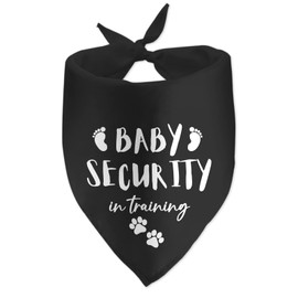 Baby Security in Training Black Dog Bandana Pet Scarf Pregnancy Announcement for Dogs Accessories Lovers Reveal Ideas