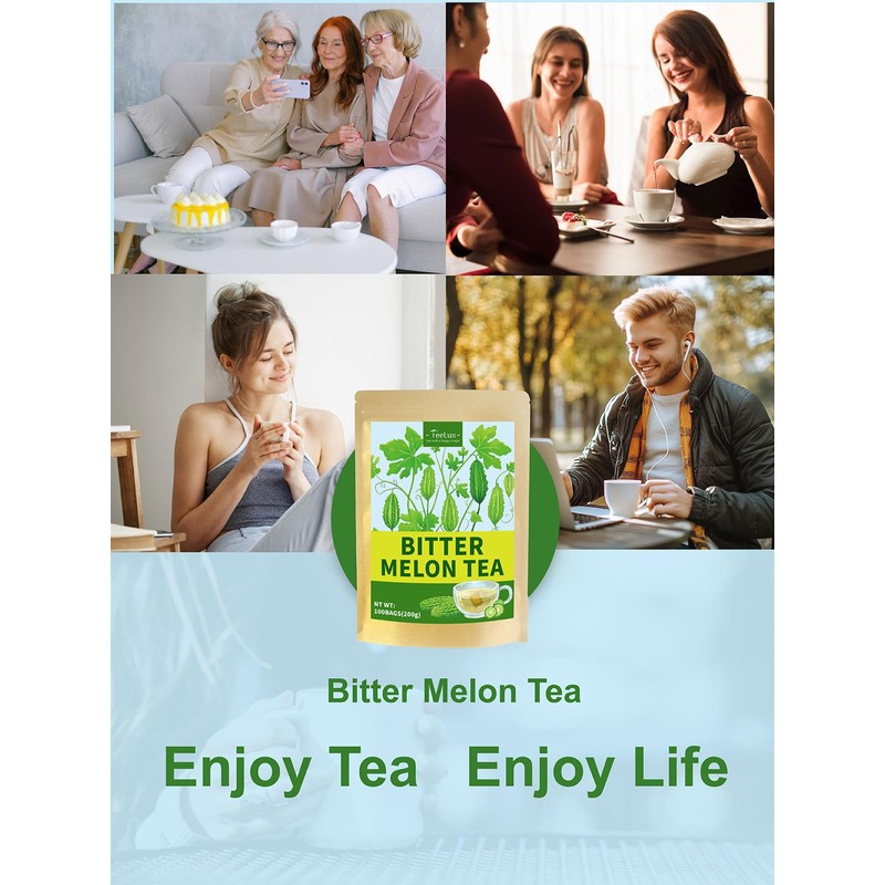 TeeLux Bitter Melon Tea Bags, Pure & Natural Momordica Charantia,