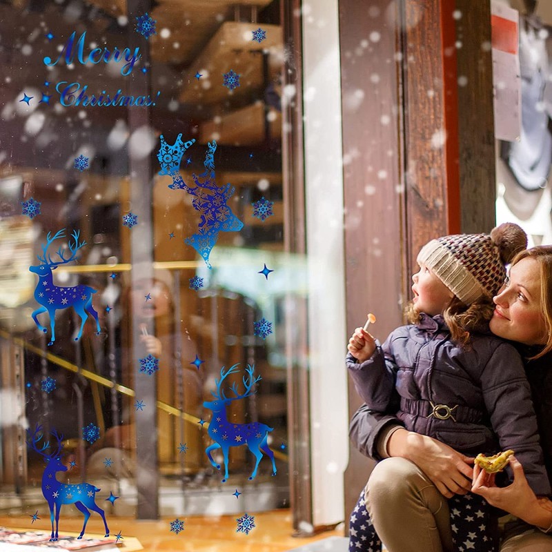 Christmas Decorations Sale Clearance,Christmas Window Stickers Double Side Pattern, Christmas