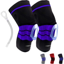 Canotagio Par de Rodillera Deportiva Acolchadas con Gel. Rodilleras de Compresión Manga para Pierna. Rodilleras Crossfit Soporte para Prevención y Recuperación de Lesiones. Knee Brace.