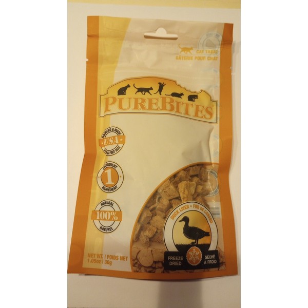 PureBites Lot of 4 PureBites Freeze-Dried Duck Liver Cat Treats
