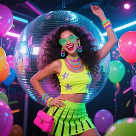 KICOSY 4 Pack Neon Glasses for Women - 80s 90s Retro Rave Heart Sunglasses, Music Festivals, Glow Party & Color War Accessories