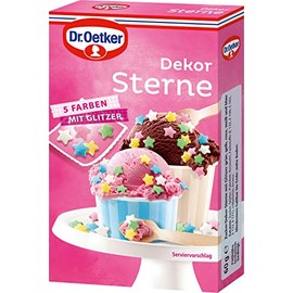 Sugar Decoration Stars 5 Colours 60 g with Glitter