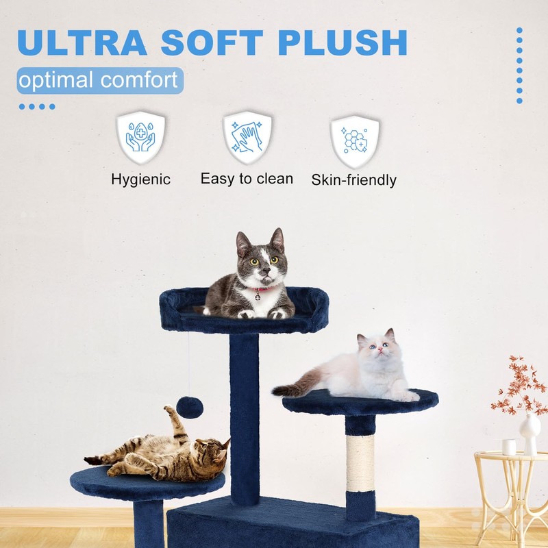 FDW Cat Tree 54in Cat Tower Multi-Level Durable Cat Scratching