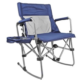 Zenithen Portable Outdoor Rocking Director's Folding Chair with Side Table Perfect for Sporting Events, Outdoor Activities, Camping, Patio Furniture, and Relaxing, Navy