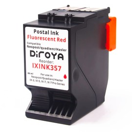 diroya IXINK357 Ink Cartridge High Yield Replacement for Neopost Quadient Hasler IX-3, IX-5, IX-7, IX-7 Pro Series Franking Machine Fluorescent Red Postage Ink