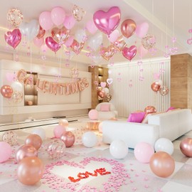 Belscebels Happy Galentines Day Decorations for Party Supplies, Heart Galentines Balloons Arch, Happy Galentines Day Banner, Galentines Decorations, Galentines Decor, Valentines Decorations