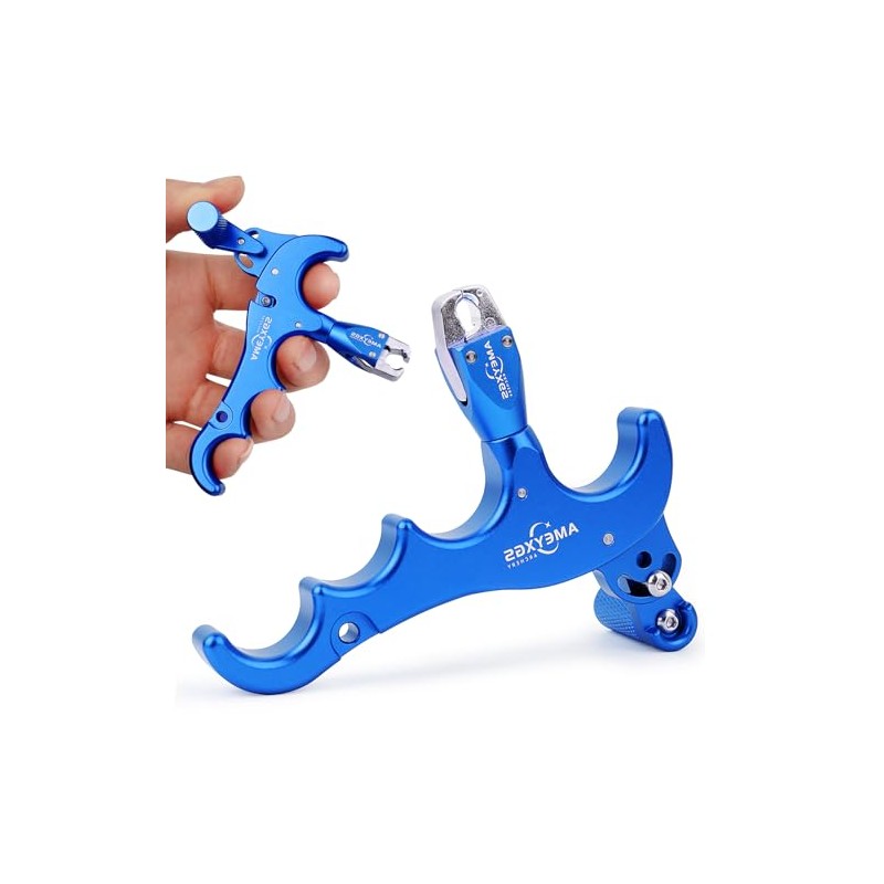ZSHJGJR Archery Compound Bow Release Aids 4 Fingers Aluminium Alloy