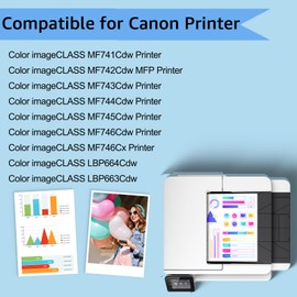 KCMYTONER 4 Pack CRG055H Black Cyan Yellow Magenta Toner Cartridge Compatible for Canon 055 055H Works with Color imageCLASS MF741Cdw MF743Cdw MF745Cdw MF746Cdw LBP664Cdw Laser Printer