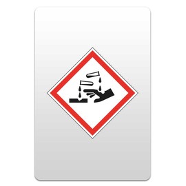 Safety & Hazard Signs - Harmful Substances Signs - GHS COSHH Symbol Signs [Corrosive] (75mm x 75mm Diamond)