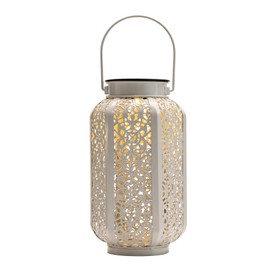 Pauleen 48075 Sunshine Kiss Solar Lantern for Balcony or Garden White Outdoor Lighting Metal Solar 3000K