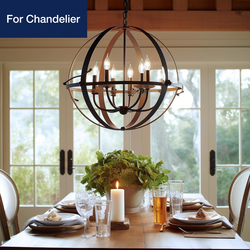 FLSNT 5000K Daylight LED Chandelier Edison Bulbs, 60W Equivalent, Dimmable