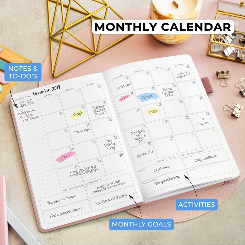 Legend Planner Daily for 3 Months – Undated Monthly Weekly