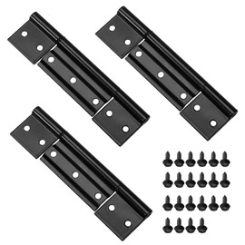 3Pack Black Screen Door Hinges, Aluminum Matte Black Residential Storm Door Hinge 1/8 in Grooved Center fits for Most Screen Doors