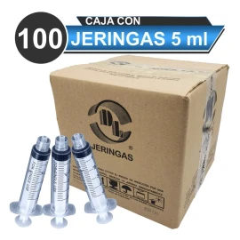 DL  100 Jeringas De Plástico Capacidad 5 Ml Sin Aguja