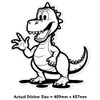 Extra Large 460mm 'Goofy Dinosaur' Transparent/Clear Sticker Decal for Windows/Cars/Walls