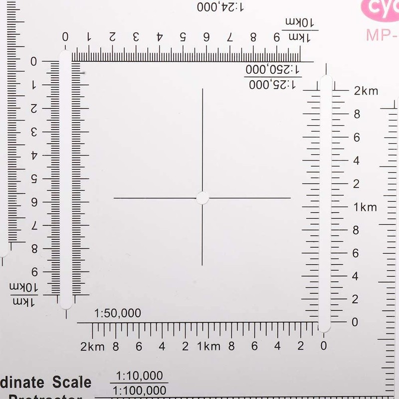 Vctitil Coordinate Scale Map Reading and Protractor,Acrylic Square Measuring Ruler