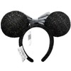 XXXPOWERXXX Mouse Ear Bow Headbands,Black Bow Hairbands Hair Accessories,Glitter Party