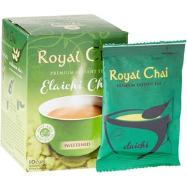 Tea Bags & Drinks with Royal Chai ELaichi Chai Sweetened (10 Cups) 220g - 1 Pack | Just Add Hot Water, Premium Instant Tea, An Aromatic Tea Infused with Cardamom.