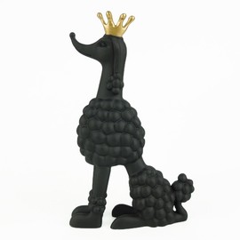Artgenius Golden Crown Black Poodle Figurine,Small (Black)