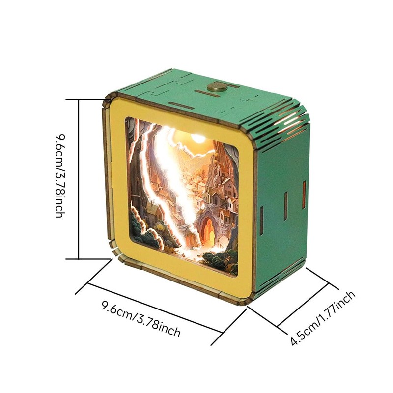 FoxiSteam 3D Wooden Puzzle Night Light - Sunset Town DIY