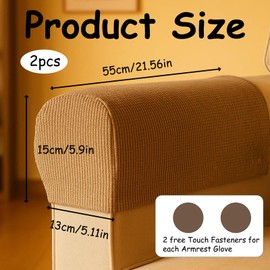 DXPETA Sofa Arm Covers, 2 Pcs Armchair Covers for Arms, Stretchable Furniture Protector Slipcovers for Sofas, Armchairs, and Recliners, Universal Fit for Home and Office Use (Sand)