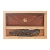 Castello Carbon Fiber Waiter's Corkscrew with Leather Pouch in Wood