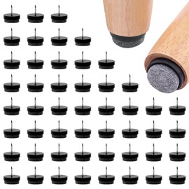 Felt Glides for Chairs - Furniture Glides (Pack of 50) with Nails, Diameter 22 mm - Floor Protection, Parquet Protectors for Wood, Laminate, Tiles