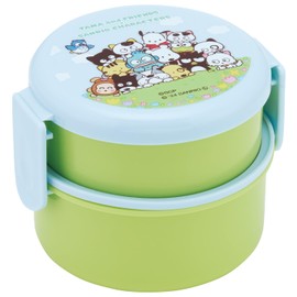 Skater ONWR1AG-A Lunch Box, 16.9 fl oz (500 ml), 2-Tier, Round, Rice Ball Case, Antibacterial, Made in Japan, Tama x Sanrio All Stars