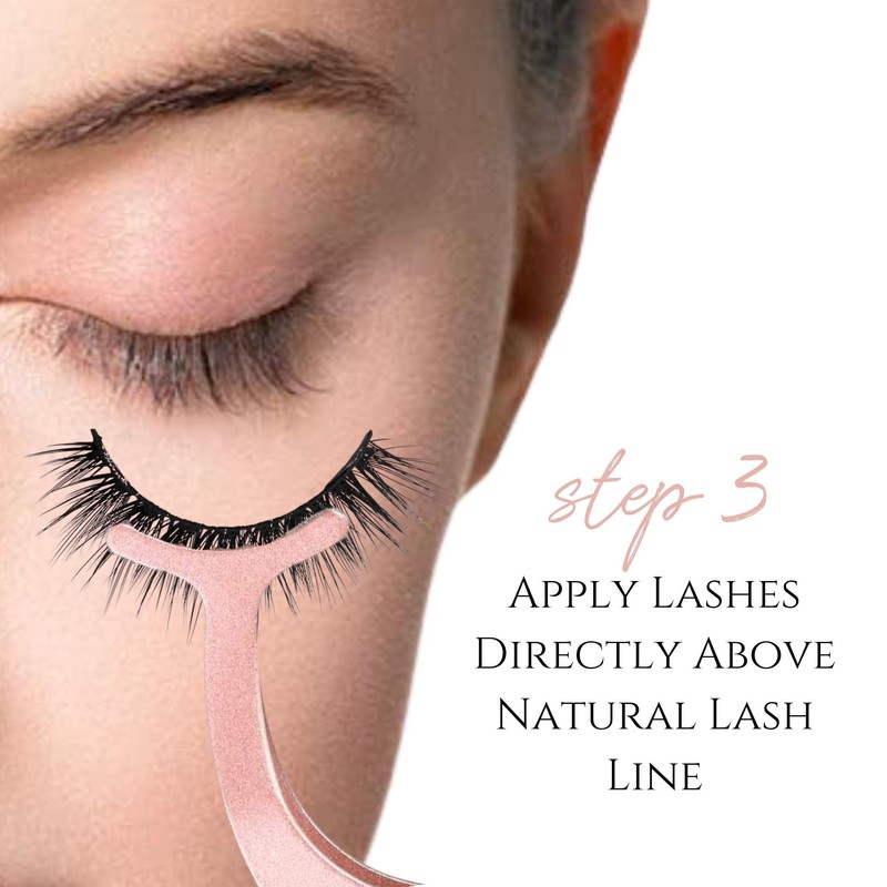 False Eyelashes Applicator Tool - Stainless Steel - Rose Gold